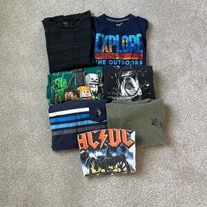 Boys Kids Large 10/12 Bundle of 7 Long and Short Sleeve Graphic Tshirts